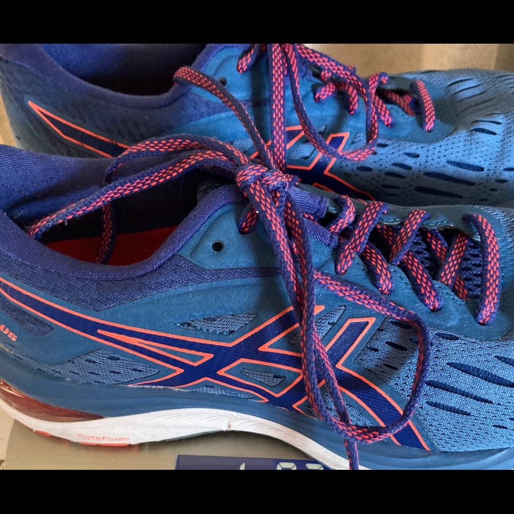 Asics GEL-Cumulus 20 Blue Pink Running Trainers Women's 7.5 1012A008 Flyte Foam